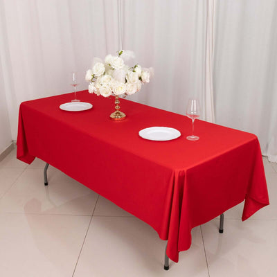 Scuba Rectangular Tablecloth 60"x102" Red - Wrinkle Free Table Cover