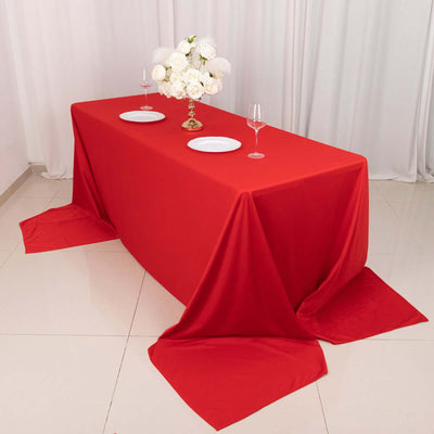 Scuba Rectangular Tablecloth 90"x156" Red - Seamless & Wrinkle Free Table Cover