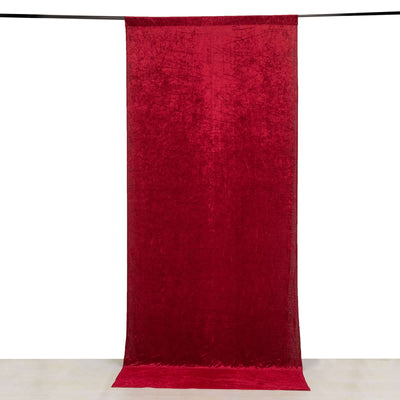 Crushed Velvet Backdrop Curtain – Red 5ft x 12ft Event Drape with Rod Pocket, Privacy Panel for Photo Booths & Events