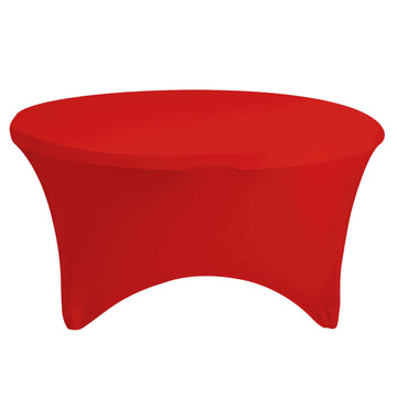 Elevate Your Event Decor with the Red Round Stretch Spandex Tablecloth 5ft