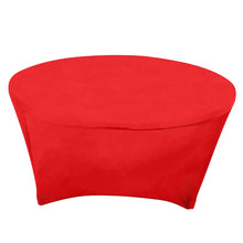 Red Round Stretch Spandex Tablecloth 6ft Fitted Table Cover for 72 inch Tables