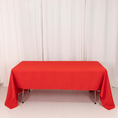 Premium Polyester Rectangle Tablecloth 60"x126" Red - 220GSM Wrinkle-Resistant Table Cover