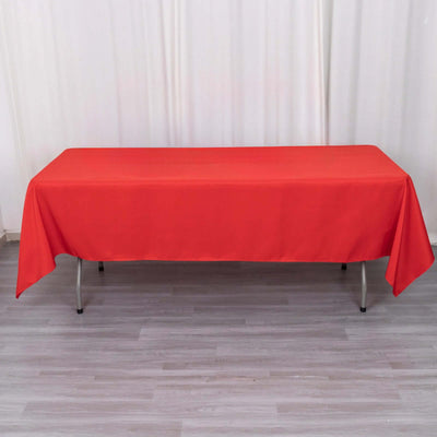 Premium Polyester Rectangle Tablecloth 60"x102" Red - 220GSM Wrinkle-Resistant Table Cover