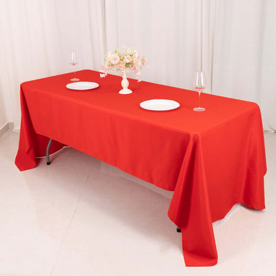 Premium Polyester Rectangle Tablecloth 60"x126" Red - 220GSM Wrinkle-Resistant Table Cover