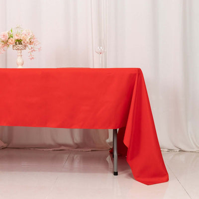 Premium Polyester Rectangle Tablecloth 60"x126" Red - 220GSM Wrinkle-Resistant Table Cover