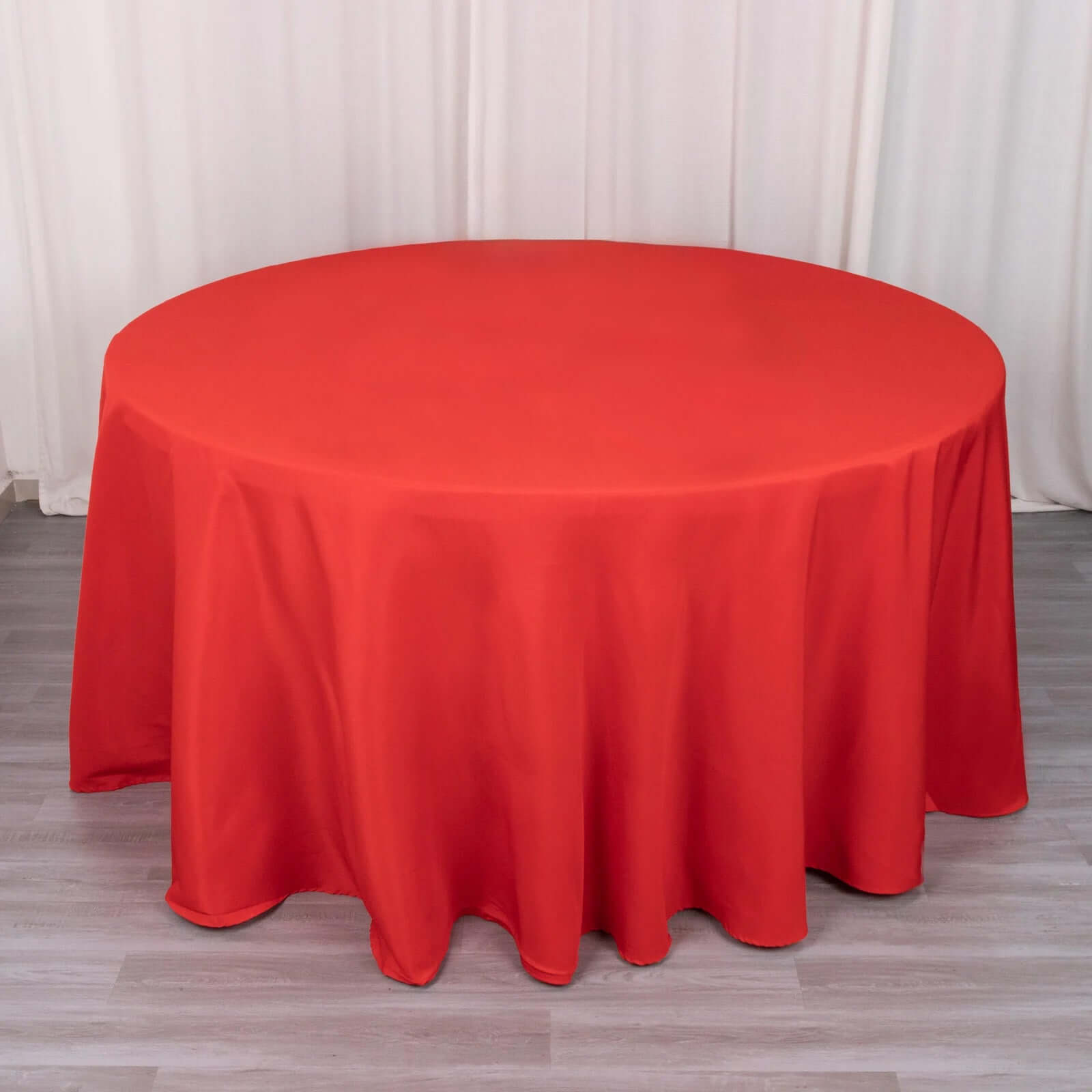 Red Polyester Round Tablecloth 220gsm 120 In | EFavormart.com