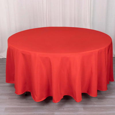 Premium Polyester Round Tablecloth 108" Red - 220GSM Wrinkle-Resistant & Durable Table Cover