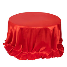 Red Seamless Satin Round Tablecloth 132inch