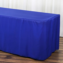 Royal Blue Fitted Polyester 6 Feet Rectangular Table Cover