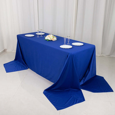Scuba Rectangular Tablecloth 90"x156" Royal Blue - Seamless & Wrinkle Free Table Cover