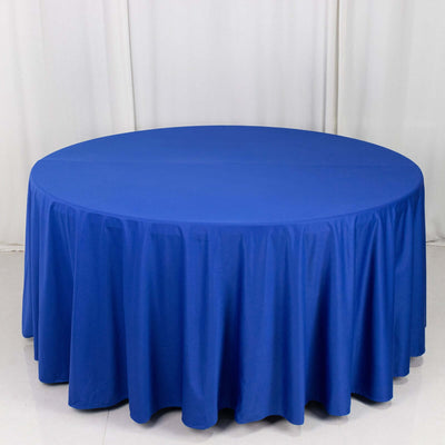 Scuba Round Tablecloth 120" Royal Blue - Seamless & Wrinkle Free Table Cover