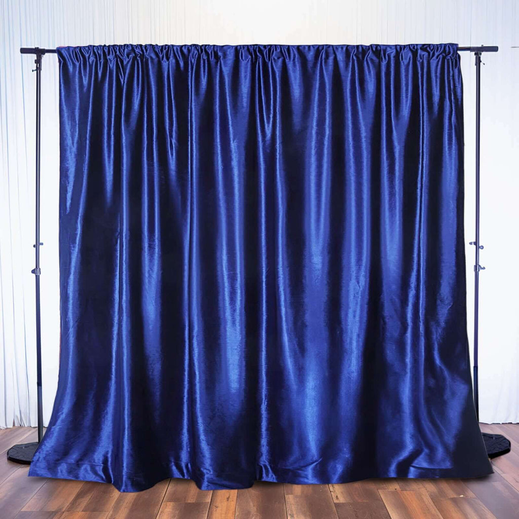 Royal Blue Velvet Backdrop Drape Curtain 8ftx8ft | eFavormart.com