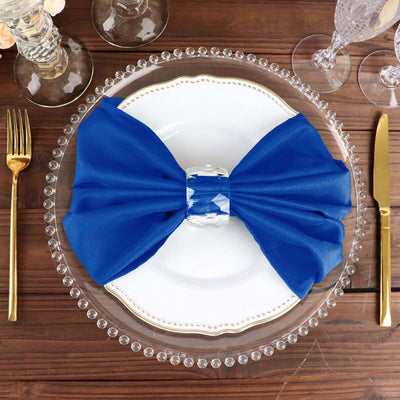 5 Pack Polyester Napkins 20"x20" Royal Blue - Durable & Wrinkle Resistant Dinner Napkins