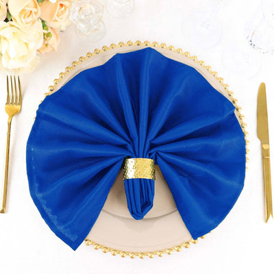 5 Pack Polyester Napkins 20"x20" Royal Blue - Durable & Wrinkle Resistant Dinner Napkins