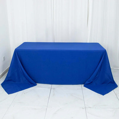 Premium Polyester Rectangle Tablecloth 90"x132" Royal Blue - Seamless 220GSM Wrinkle-Resistant & Durable Fabric