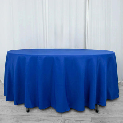 Premium Polyester Round Tablecloth 108" Royal Blue - 220GSM Wrinkle-Resistant & Durable Table Cover