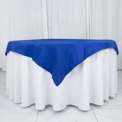 Premium Polyester Square Table Overlay 54"x54" Royal Blue - 220GSM Wrinkle-Resistant Table Topper