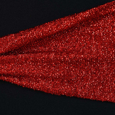 5 Pack Metallic Shimmer Tinsel Spandex Chair Sashes Red - Glittery Finish Stretch Chair Bands