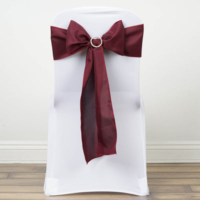 5 Pack Polyester Chair Sashes 6"x108" Burgundy