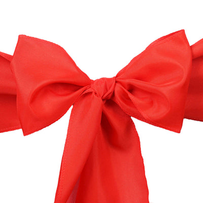 5 Pack Polyester Chair Sashes 6"x108" Red