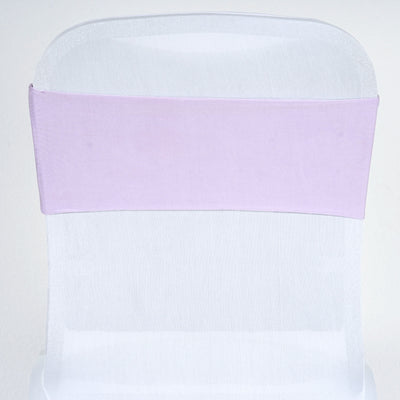 5 Pack Stretch Spandex Chair Sashes 5"x12" Lavender Lilac - Two Ply Heavy Duty Fitted Chair Bands