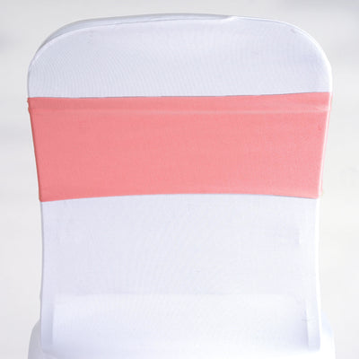 5 Pack Stretch Spandex Chair Sashes 5"x12" Pink - Two Ply Heavy Duty Fitted Chair Bands