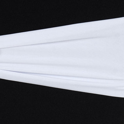 5 Pack Stretch Spandex Chair Sashes 5"x12" White - Two Ply Heavy Duty Fitted Chair Bands