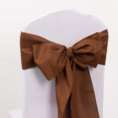 5 Pack Polyester Chair Sashes 6"x108" Cinnamon Brown