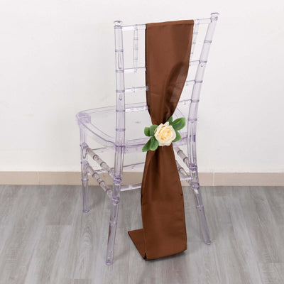 5 Pack Polyester Chair Sashes 6"x108" Cinnamon Brown
