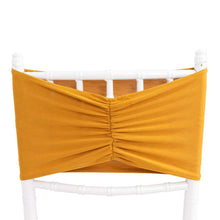 5 Pack Gold Wide Ruffled Spandex Chair Sash Band 