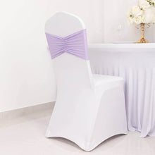 5 Pack Lavender Lilac Wide Ruffled Spandex Chair Sash Band