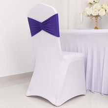 5 Pack Purple Wide Ruffled Spandex Chair Sash Band