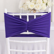 5 Pack Purple Wide Ruffled Spandex Chair Sash Band