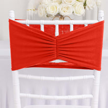 5 Pack Red Wide Ruffled Spandex Chair Sash Band