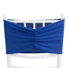 5 Pack Royal Blue Wide Ruffled Spandex Chair Sash Band