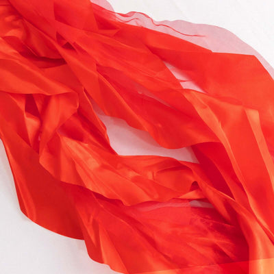 5 Pack Chiffon Satin Chair Sashes Red Curly Willow Style - Easy to Use Flowy Chair Bows