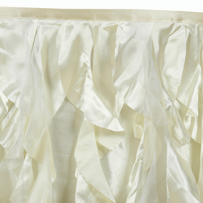 Taffeta Table Skirt 17ft Ivory - Curly Willow Table Cover
