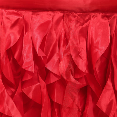 Taffeta Table Skirt 17ft Red - Curly Willow Table Cover