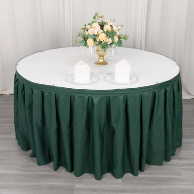 Polyester Table Skirt 21ft Hunter Emerald Green - Stylish Pleated Table Cover