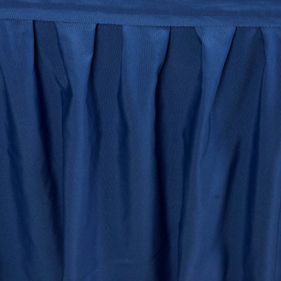 Polyester Table Skirt 17ft Navy Blue - Stylish Pleated Table Cover