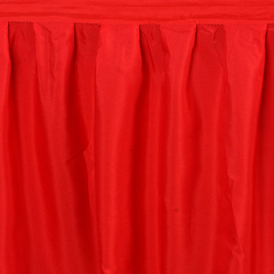 Polyester Table Skirt 17ft Red - Stylish Pleated Table Cover