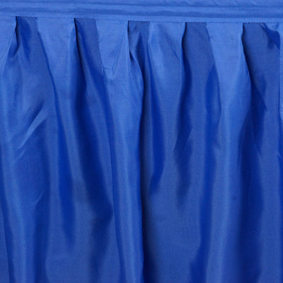 Polyester Table Skirt 17ft Royal Blue - Stylish Pleated Table Cover