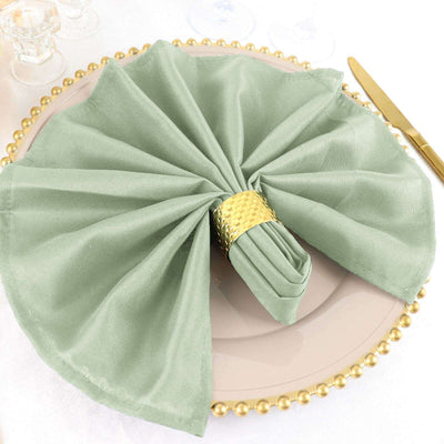 5 Pack Polyester Napkins 20"x20" Sage Green - Durable & Wrinkle Resistant Dinner Napkins