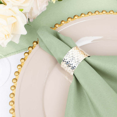 5 Pack Polyester Napkins 20"x20" Sage Green - Durable & Wrinkle Resistant Dinner Napkins