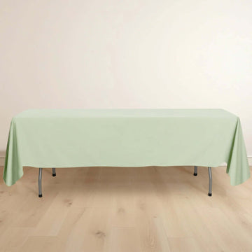 Sage Green Premium Scuba Rectangular Tablecloth, Wrinkle Free Polyester Seamless Tablecloth - 60"x102"