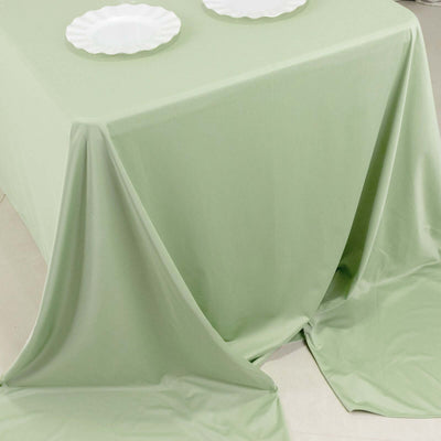 Scuba Rectangular Tablecloth 90"x156" Sage Green - Seamless & Wrinkle Free Table Cover
