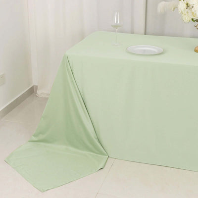 Scuba Rectangular Tablecloth 90"x156" Sage Green - Seamless & Wrinkle Free Table Cover