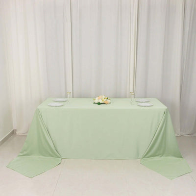 Scuba Rectangular Tablecloth 90"x156" Sage Green - Seamless & Wrinkle Free Table Cover