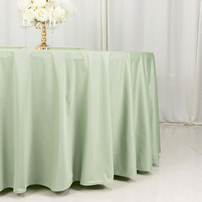 Scuba Round Tablecloth 120" Sage Green - Seamless & Wrinkle Free Table Cover