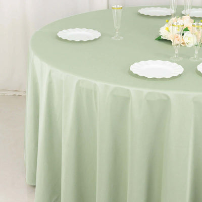 Scuba Round Tablecloth 120" Sage Green - Seamless & Wrinkle Free Table Cover